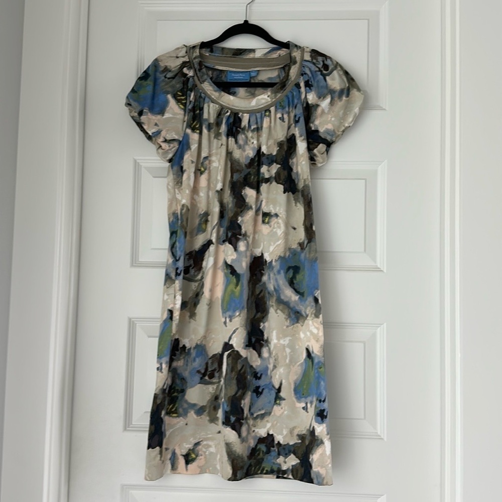 Floral Print Dress with Puff Sleeves